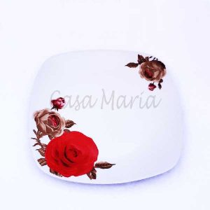Porcelana plato plano extra semicuadrado